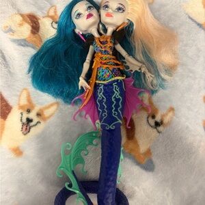 Two-Headed Mermaid Doll with Colorful Tail